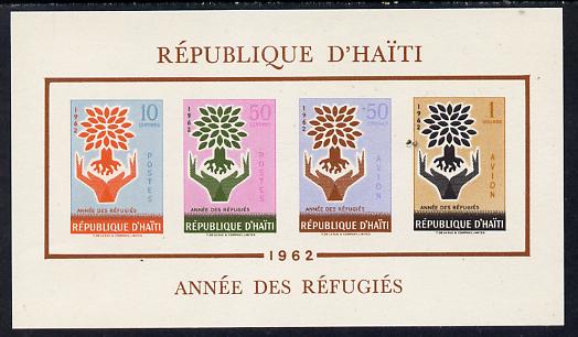 Haiti 1962 Uprooted Tree Refugee Year imperf m/sheet (SG MS 810) unmounted mint, stamps on refugees  trees