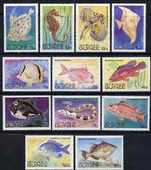 Guinea - Conakry 1980 Fishes perf set of 12 unmounted mint SG 1026-37, stamps on fish