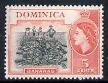 Dominica 1954-62 Bananas 5c (from def set) fine unmounted mint SG146, stamps on fruit, stamps on bananas