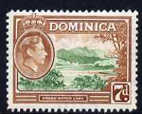 Dominica 1938-47 KG6 7d Fresh Water Lake fine unmounted mint SG105a, stamps on , stamps on  kg6 , stamps on lakes, stamps on 
