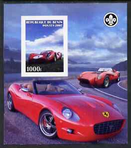 Benin 2007 Ferrari Cars imperf m/sheet with Scout Logo, unmounted mint, stamps on scouts, stamps on ferrari, stamps on cars