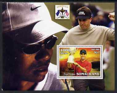 Somaliland 2002 The Ryder Cup perf m/sheet #2 unmounted mint, stamps on sport, stamps on golf
