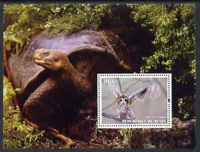 Benin 2004 Owls & Tortoises perf s/sheet #4 unmounted mint, stamps on birds, stamps on birds of prey, stamps on owls, stamps on tortoises, stamps on animals, stamps on reptiles