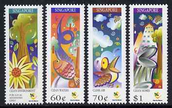 Singapore 1997 Ministry of the Environment perf set of 4 unmounted mint SG 904-7, stamps on , stamps on  stamps on environment, stamps on  stamps on birds, stamps on  stamps on fish, stamps on  stamps on flowers, stamps on  stamps on trees