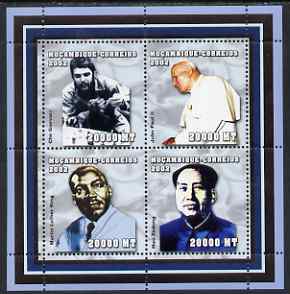 Mozambique 2002 Celebrities perf sheetlet containing 4 values unmounted mint (C Guevara, Pope, M L King & Mao) Yv 2064-7, stamps on personalities, stamps on constitutions, stamps on pope, stamps on religion, stamps on  mao , stamps on human rights, stamps on mao tse-tung, stamps on  mao , stamps on 