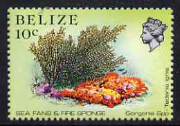 Belize 1984-88 Sea Fans & Fire Sponge 10c perf 13.5 unmounted mint SG 772a, stamps on marine life