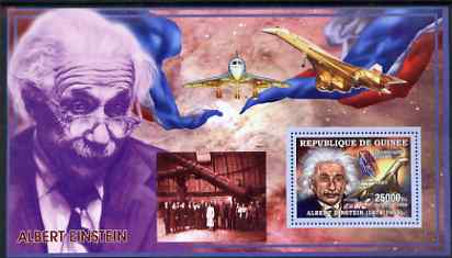 Guinea - Conakry 2006 Albert Einstein perf s/sheet #3 containing 1 value (Concorde) unmounted mint Yv 321, stamps on personalities, stamps on einstein, stamps on maths, stamps on physics, stamps on nobel, stamps on science, stamps on judaica, stamps on aviation, stamps on concorde, stamps on personalities, stamps on einstein, stamps on science, stamps on physics, stamps on nobel, stamps on maths, stamps on space, stamps on judaica, stamps on atomics
