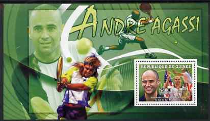 Guinea - Conakry 2006 Sporting Stars perf s/sheet #1 containing 1 value (Andre Agassi) unmounted mint Yv 334, stamps on personalities, stamps on sport, stamps on tennis, stamps on 
