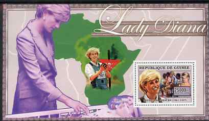 Guinea - Conakry 2006 Princess Diana perf s/sheet #10 containing 1 value (Land Mine Campaign) unmounted mint Yv 352, stamps on royalty, stamps on diana, stamps on 