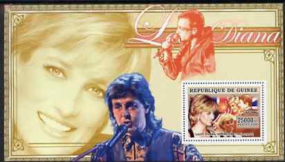 Guinea - Conakry 2006 Princess Diana perf s/sheet #11 containing 1 value (Paul McCartney & Bono) unmounted mint Yv 353, stamps on royalty, stamps on diana, stamps on music, stamps on pops, stamps on beatles