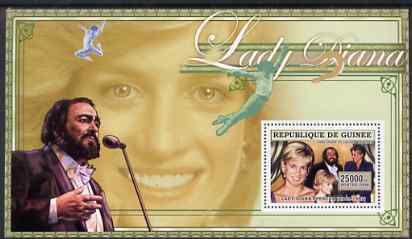 Guinea - Conakry 2006 Princess Diana perf s/sheet #12 containing 1 value (with Pavarotti) unmounted mint Yv 354, stamps on royalty, stamps on diana, stamps on music, stamps on 