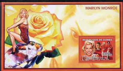 Guinea - Conakry 2006 Marilyn Monroe perf s/sheet #9 containing 1 value (Gentlemen Prefer Blondes) unmounted mint Yv 366, stamps on personalities, stamps on movies, stamps on films, stamps on music, stamps on marilyn, stamps on marilyn monroe, stamps on kennedy, stamps on diamonds, stamps on roses, stamps on minerals