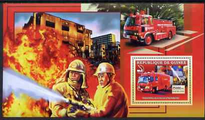 Guinea - Conakry 2006 Japanese Fire Engines large perf s/sheet containing 1 value (unknown) unmounted mint, stamps on fire