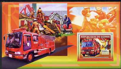 Guinea - Conakry 2006 Japanese Fire Engines large perf s/sheet containing 1 value (Tokyo) unmounted mint, stamps on fire, stamps on 