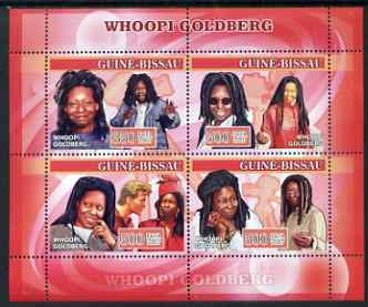 Guinea - Bissau 2007 Whoopi Goldberg perf sheetlet containing 4 values unmounted mint, Yv 2278-81, stamps on personalities, stamps on women, stamps on cinema, stamps on films, stamps on movies