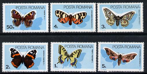 Rumania 1985 Butterflies set of 6 unmounted mint, Mi 4159-64, stamps on butterflies