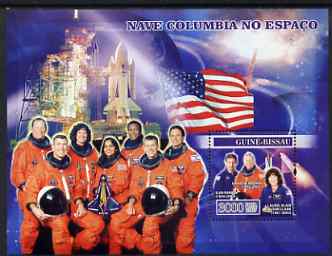 Guinea - Bissau 2007 Space Shuttle Columbia perf s/sheet containing 1 value unmounted mint, Yv 336, stamps on personalities, stamps on space, stamps on disasters