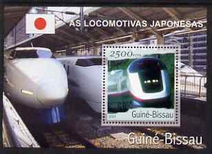 Guinea - Bissau 2001 Locomotives - Japanese perf s/sheet containing 1 value unmounted mint Mi Bl 361, stamps on railways