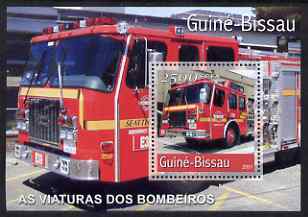 Guinea - Bissau 2001 Fire Engines perf s/sheet containing 1 value unmounted mint Mi Bl 353, stamps on fire
