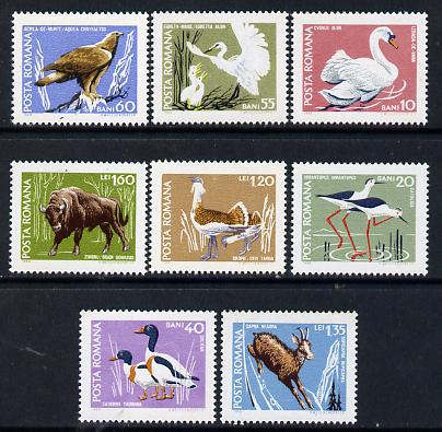 Rumania 1968 Birds set of 6 from Fauna set unmounted mint, SG 3598-3603, Mi 2724-29 , stamps on birds, stamps on swan, stamps on stilt, stamps on shelduck, stamps on egret, stamps on eagle, stamps on bustard, stamps on birds of prey
