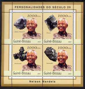 Guinea - Bissau 2001 Nelson Mandela & Minerals perf sheetlet containing 4 values unmounted mint Mi 1980-83, stamps on , stamps on  stamps on personalities, stamps on  stamps on mandela, stamps on  stamps on peace, stamps on  stamps on minerals, stamps on  stamps on nobel, stamps on  stamps on personalities, stamps on  stamps on mandela, stamps on  stamps on nobel, stamps on  stamps on peace, stamps on  stamps on racism, stamps on  stamps on human rights
