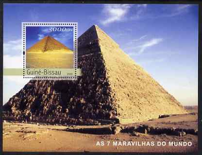 Guinea - Bissau 2003 Seven Wonders of the World perf s/sheet containing 1 value unmounted mint Mi BL419, stamps on ruins, stamps on buildings, stamps on pyramids, stamps on , stamps on egyptology