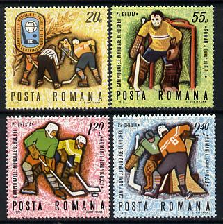 Rumania 1970 Ice Hockey Championships set of 4 unmounted mint, SG 3696-99, Mi 2820-23, stamps on ice hockey, stamps on sport