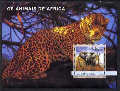Guinea - Bissau 2003 Animals of Africa #2 perf s/sheet containing 1 value unmounted mint Mi BL428, stamps on animals, stamps on cats, stamps on elephants