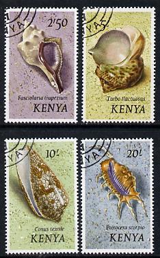 Kenya 1971 Shells 2s6d, 5s, 10s & 20s (top values) fine cto used SG 49-52*, stamps on shells