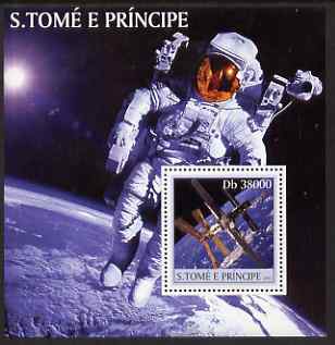 St Thomas & Prince Islands 2003 Space #2 perf s/sheet containing 1 value unmounted mint Mi BL455, Sc 1536, stamps on space