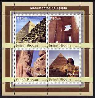 Guinea - Bissau 2003 Monuments of Egypt #2 perf sheetlet containing 4 values unmounted mint Mi 2126-29, stamps on tourism, stamps on buildings, stamps on egyptology, stamps on pyramids