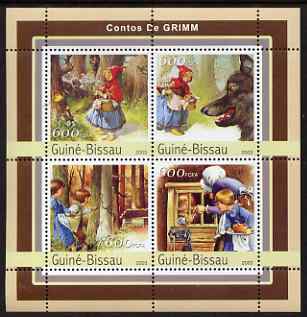 Guinea - Bissau 2003 Grimm Fairy Tales perf sheetlet containing 4 values unmounted mint Mi 2136-39, stamps on literature, stamps on fairy tales, stamps on children, stamps on 