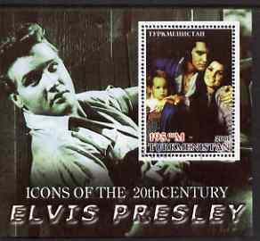 Turkmenistan 2001 Icons of the 20th Century - Elvis Presley perf s/sheet #1 fine cto used , stamps on personalities, stamps on elvis, stamps on music, stamps on films, stamps on cinema, stamps on films, stamps on movies