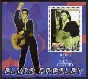 Turkmenistan 2001 Icons of the 20th Century - Elvis Presley perf s/sheet #2 fine cto used , stamps on personalities, stamps on elvis, stamps on music, stamps on films, stamps on cinema, stamps on films, stamps on movies