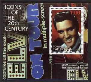 Tadjikistan 2001 Icons of the 20th Century - Elvis Presley perf s/sheet #2 fine cto used , stamps on personalities, stamps on elvis, stamps on music, stamps on films, stamps on cinema, stamps on films, stamps on movies