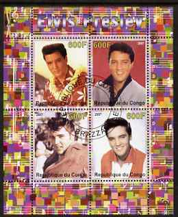 Congo 2007 Elvis Presley perf s/sheet #1 fine cto used , stamps on personalities, stamps on elvis, stamps on music, stamps on films, stamps on cinema, stamps on films, stamps on movies