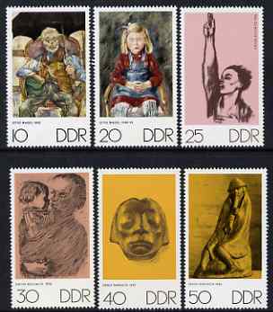 Germany - East 1970 The Art of Otto Nagel, Kathe Kolwitz & Ernst Barlach perf set of 6 unmounted mint, SG E1328-33, stamps on arts, stamps on music