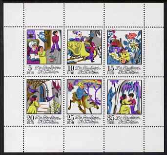 Germany - East 1972 Fairy Tales #07 - The Snow Queen by H C Andersen, perf sheetlet containing set of 6 values unmounted mint, SG E1525-30, stamps on , stamps on  stamps on fairy tales, stamps on  stamps on literature, stamps on  stamps on children