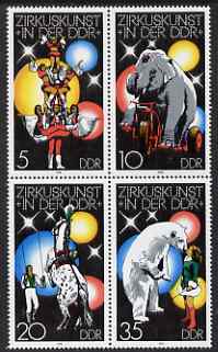 Germany - East 1978 The Circus perf set of 4 values unmounted mint, SG E2074-77, stamps on circus, stamps on elephants, stamps on horses, stamps on bears