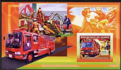 Guinea - Conakry 2006 Japanese Fire Engines large imperf s/sheet containing 1 value (Tokyo) unmounted mint, stamps on fire, stamps on 
