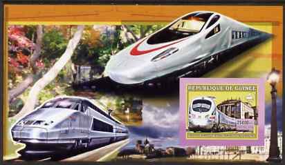 Guinea - Conakry 2006 High Speed Trains large imperf s/sheet containing 1 value (German Ice Train) unmounted mint, stamps on railways