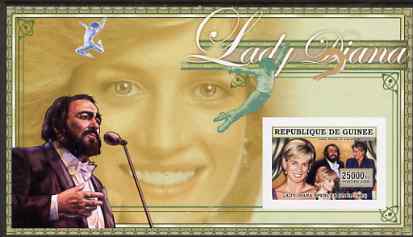 Guinea - Conakry 2006 Princess Diana imperf s/sheet #12 containing 1 value (with Pavarotti) unmounted mint Yv 354, stamps on royalty, stamps on diana, stamps on music, stamps on 