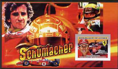 Guinea - Conakry 2006 Michael Schumacher - F1 Champion imperf s/sheet #1 containing 1 value (Alain Prost) unmounted mint Yv 367, stamps on personalities, stamps on sport, stamps on formula 1, stamps on  f1 , stamps on cars, stamps on ferrari