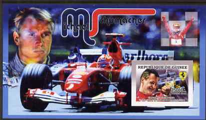 Guinea - Conakry 2006 Michael Schumacher - F1 Champion imperf s/sheet #2 containing 1 value (Mika Hakkinen) unmounted mint Yv 368, stamps on personalities, stamps on sport, stamps on formula 1, stamps on  f1 , stamps on cars, stamps on ferrari