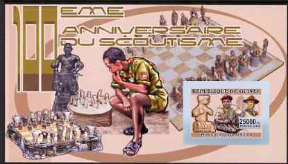 Guinea - Conakry 2006 Centenary of Scouting imperf s/sheet #09 containing 1 value (Chess) unmounted mint Yv 372, stamps on scouts, stamps on chess