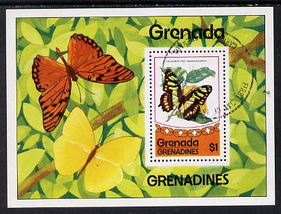 Grenada - Grenadines 1975 Butterflies m/sheet cto used SG MS 83, stamps on butterflies