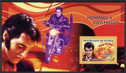 Guinea - Conakry 2006 Elvis Presley imperf s/sheet #2 containing 1 value (Motorcycle) unmounted mint Yv 323, stamps on personalities, stamps on elvis, stamps on movies, stamps on films, stamps on cinema, stamps on music, stamps on motorbikes