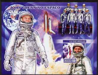 Guinea - Bissau 2007 John Glenn imperf s/sheet containing 1 value unmounted mint, Yv 337, stamps on personalities, stamps on space, stamps on masonics, stamps on masonry