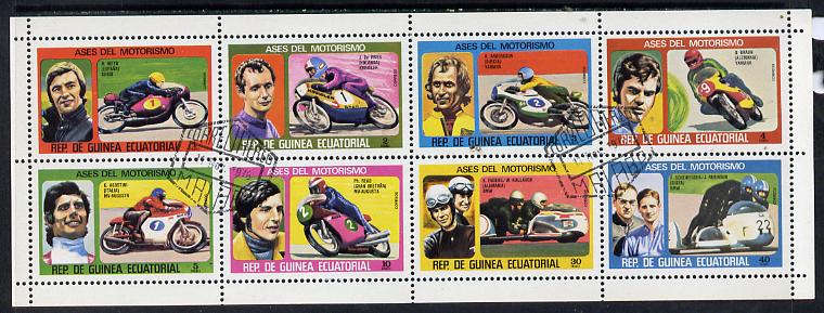 Equatorial Guinea 1976 Motor cyclists #1 set of 8 cto used, Mi 895-902, stamps on motorbikes  sport