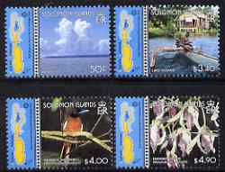 Solomon Islands 2001 East Rennell as World Heritage Site perf set of 4 unmounted mint, SG 969-72, stamps on tourism, stamps on unesco, stamps on heritage, stamps on birds, stamps on orchids, stamps on flowers, stamps on maps